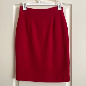 Jones New York red wool pencil skirt sz 4